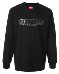 Мужская черная футболка с длинным рукавом от Supreme