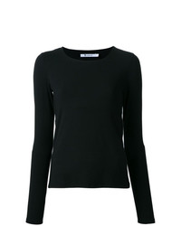 Женская черная футболка с длинным рукавом от T by Alexander Wang