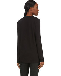 Женская черная футболка с длинным рукавом от Alexander Wang
