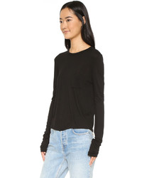 Женская черная футболка с длинным рукавом от Alexander Wang