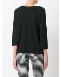 Женская черная футболка с длинным рукавом от Zanone