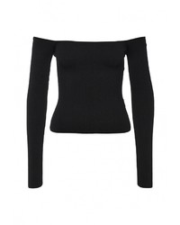 Женская черная футболка с длинным рукавом от Topshop