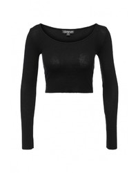 Женская черная футболка с длинным рукавом от Topshop