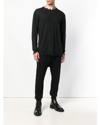 Мужская черная футболка с длинным рукавом от Uma Wang