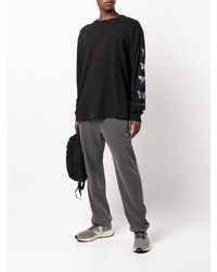 Мужская черная футболка с длинным рукавом от John Elliott