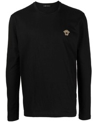 Мужская черная футболка с длинным рукавом от Versace