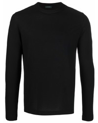 Мужская черная футболка с длинным рукавом от Zanone