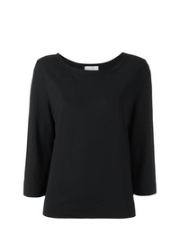 Женская черная футболка с длинным рукавом от Zanone