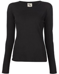 Женская черная футболка с длинным рукавом