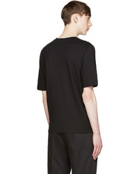 Мужская черная футболка с круглым вырезом в вертикальную полоску от Giuliano Fujiwara