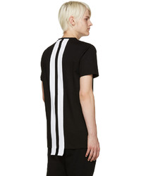 Мужская черная футболка с круглым вырезом в вертикальную полоску от Pyer Moss