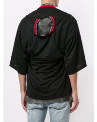 Мужская черная футболка с круглым вырезом в вертикальную полоску от Martine Rose