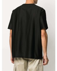 Мужская черная футболка с круглым вырезом в вертикальную полоску от Paul Smith