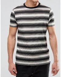 Мужская черная футболка с круглым вырезом в горизонтальную полоску от Asos