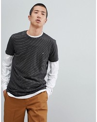 Мужская черная футболка с круглым вырезом в горизонтальную полоску от Calvin Klein