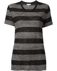 Женская черная футболка с круглым вырезом в горизонтальную полоску от IRO