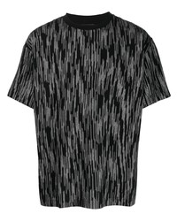Мужская черная футболка с круглым вырезом в горизонтальную полоску от Missoni