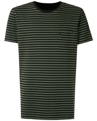 Мужская черная футболка с круглым вырезом в горизонтальную полоску от OSKLEN