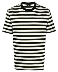 Мужская черная футболка с круглым вырезом в горизонтальную полоску от PS Paul Smith
