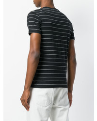 Мужская черная футболка с круглым вырезом в горизонтальную полоску от Calvin Klein Jeans