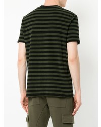 Мужская черная футболка с круглым вырезом в горизонтальную полоску от CK Calvin Klein
