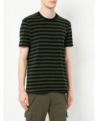 Мужская черная футболка с круглым вырезом в горизонтальную полоску от CK Calvin Klein