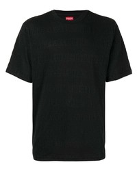 Мужская черная футболка с круглым вырезом в горизонтальную полоску от Supreme
