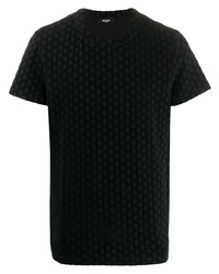 Мужская черная футболка с круглым вырезом в горошек от Balmain