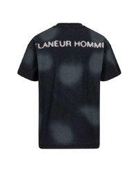 Мужская черная футболка с круглым вырезом в горошек от Flaneur Homme