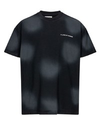 Мужская черная футболка с круглым вырезом в горошек от Flaneur Homme