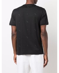 Мужская черная футболка с круглым вырезом в горошек от Fendi