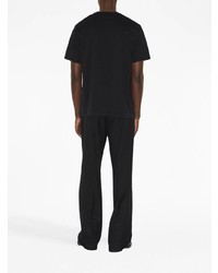 Мужская черная футболка с круглым вырезом в клетку от Burberry