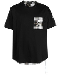 Мужская черная футболка с круглым вырезом в клетку от Mastermind World