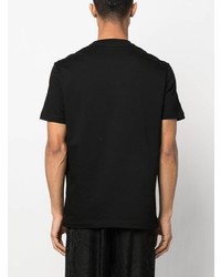 Мужская черная футболка с круглым вырезом в сеточку от Versace