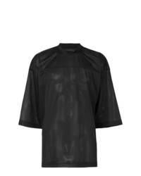Мужская черная футболка с круглым вырезом в сеточку от Palm Angels