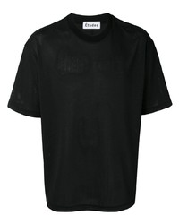 Мужская черная футболка с круглым вырезом в сеточку от Études
