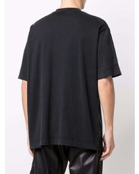 Мужская черная футболка с круглым вырезом в стиле пэчворк от Givenchy