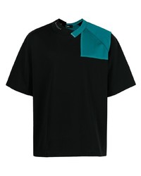 Мужская черная футболка с круглым вырезом в стиле пэчворк от Kolor