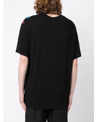 Мужская черная футболка с круглым вырезом в стиле пэчворк от Yohji Yamamoto
