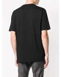 Мужская черная футболка с круглым вырезом в стиле пэчворк от Lanvin