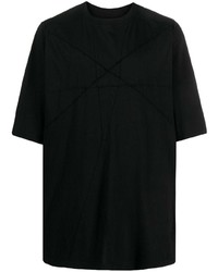 Мужская черная футболка с круглым вырезом в стиле пэчворк от Rick Owens DRKSHDW