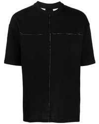 Мужская черная футболка с круглым вырезом в стиле пэчворк от Thom Krom