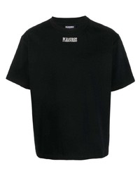 Мужская черная футболка с круглым вырезом в шотландскую клетку от Pleasures