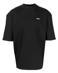 Мужская черная футболка с круглым вырезом с вышивкой от 032c