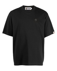 Мужская черная футболка с круглым вырезом с вышивкой от A Bathing Ape