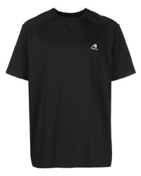 Мужская черная футболка с круглым вырезом с вышивкой от Ader Error