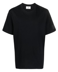 Мужская черная футболка с круглым вырезом с вышивкой от Ami Paris