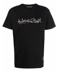 Мужская черная футболка с круглым вырезом с вышивкой от Andersson Bell