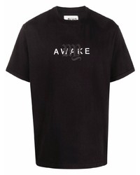 Мужская черная футболка с круглым вырезом с вышивкой от Awake NY