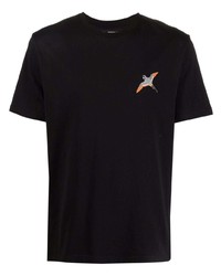 Мужская черная футболка с круглым вырезом с вышивкой от Axel Arigato